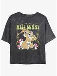 Disney Bambi Miss Bunny Mineral Wash Girls Crop T-Shirt, BLACK, hi-res