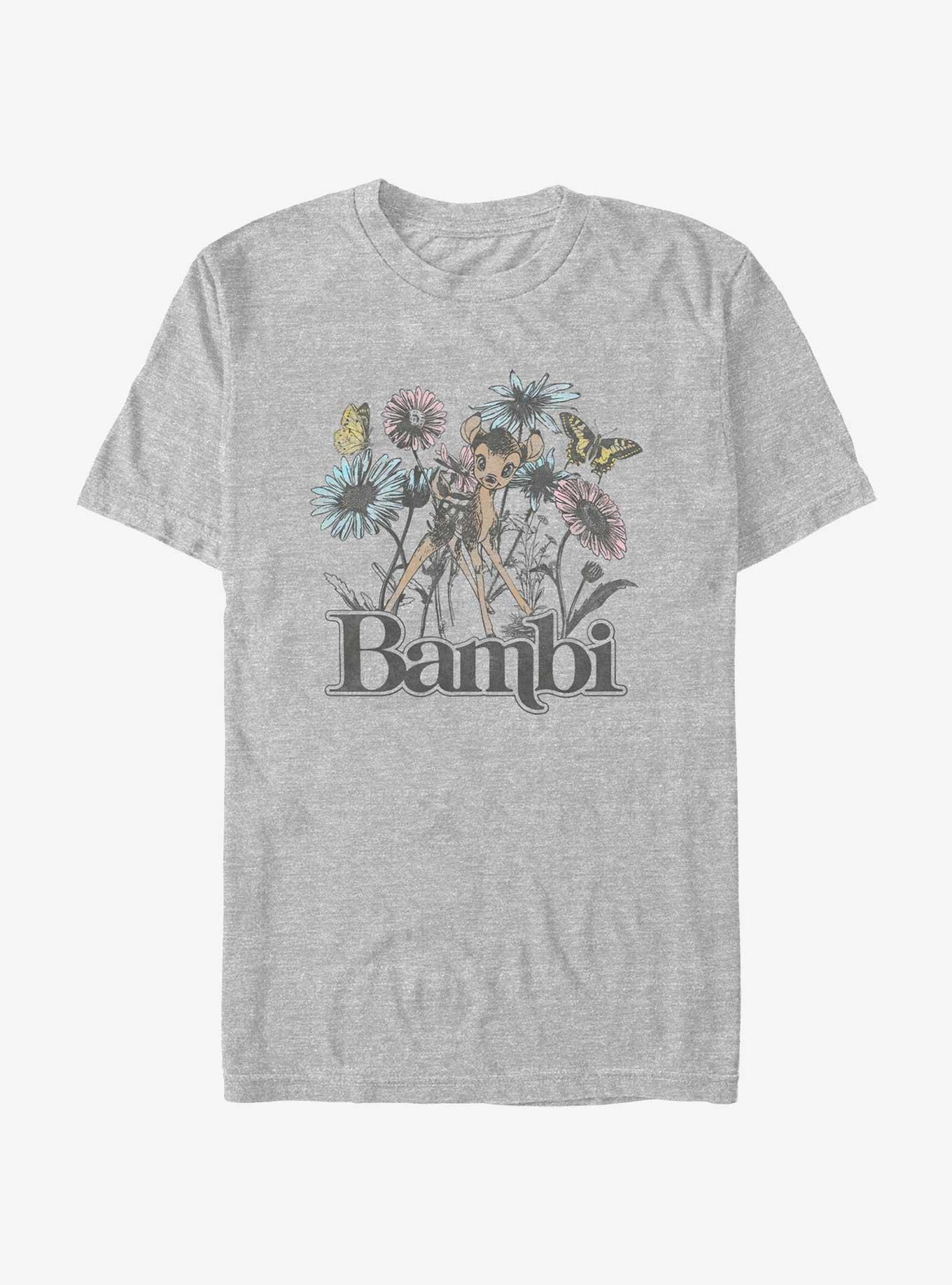 Disney Bambi Watercolor Floral T-Shirt, ATH HTR, hi-res