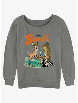 Disney Bambi Vintage Forest Friends Girls Slouchy Sweatshirt, , hi-res