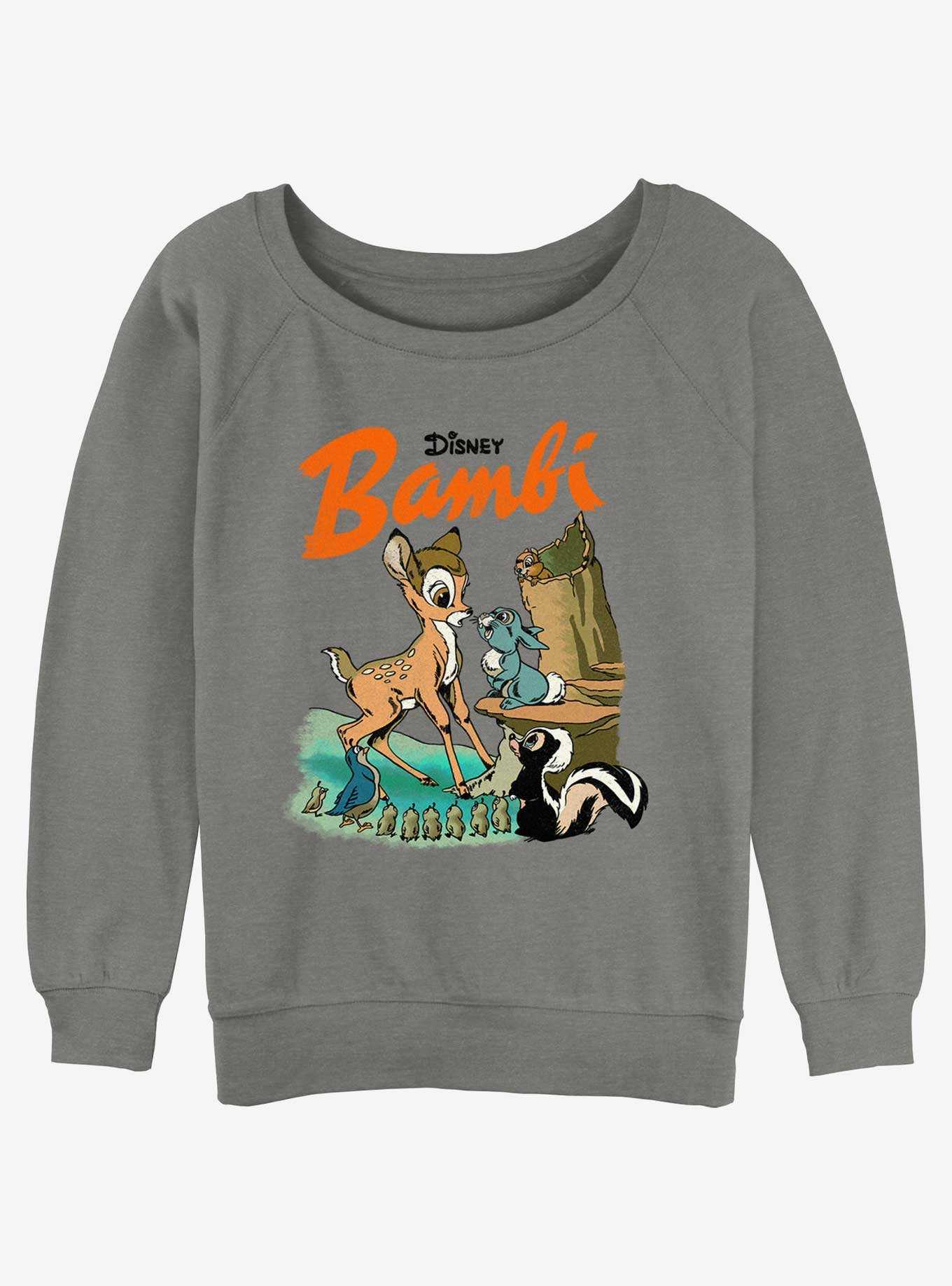 Disney Bambi Vintage Forest Friends Girls Slouchy Sweatshirt, , hi-res