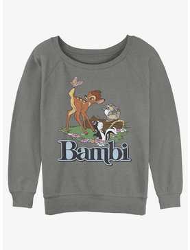 Disney Bambi Forest Friends Logo Girls Slouchy Sweatshirt, , hi-res