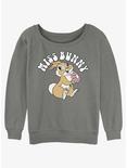 Disney Bambi Miss Bunny Retro Girls Slouchy Sweatshirt, GRAY HTR, hi-res