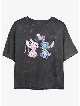 Disney Lilo & Stitch Angel Loves Stitch Mineral Wash Girls Crop T-Shirt, , hi-res