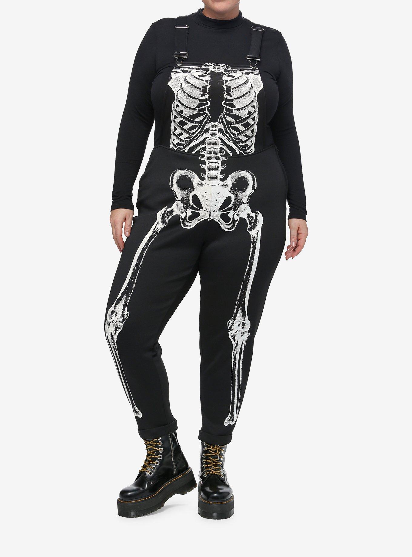 Terra Sky Womens Plus Size 1X Halloween Skull High Rise Full