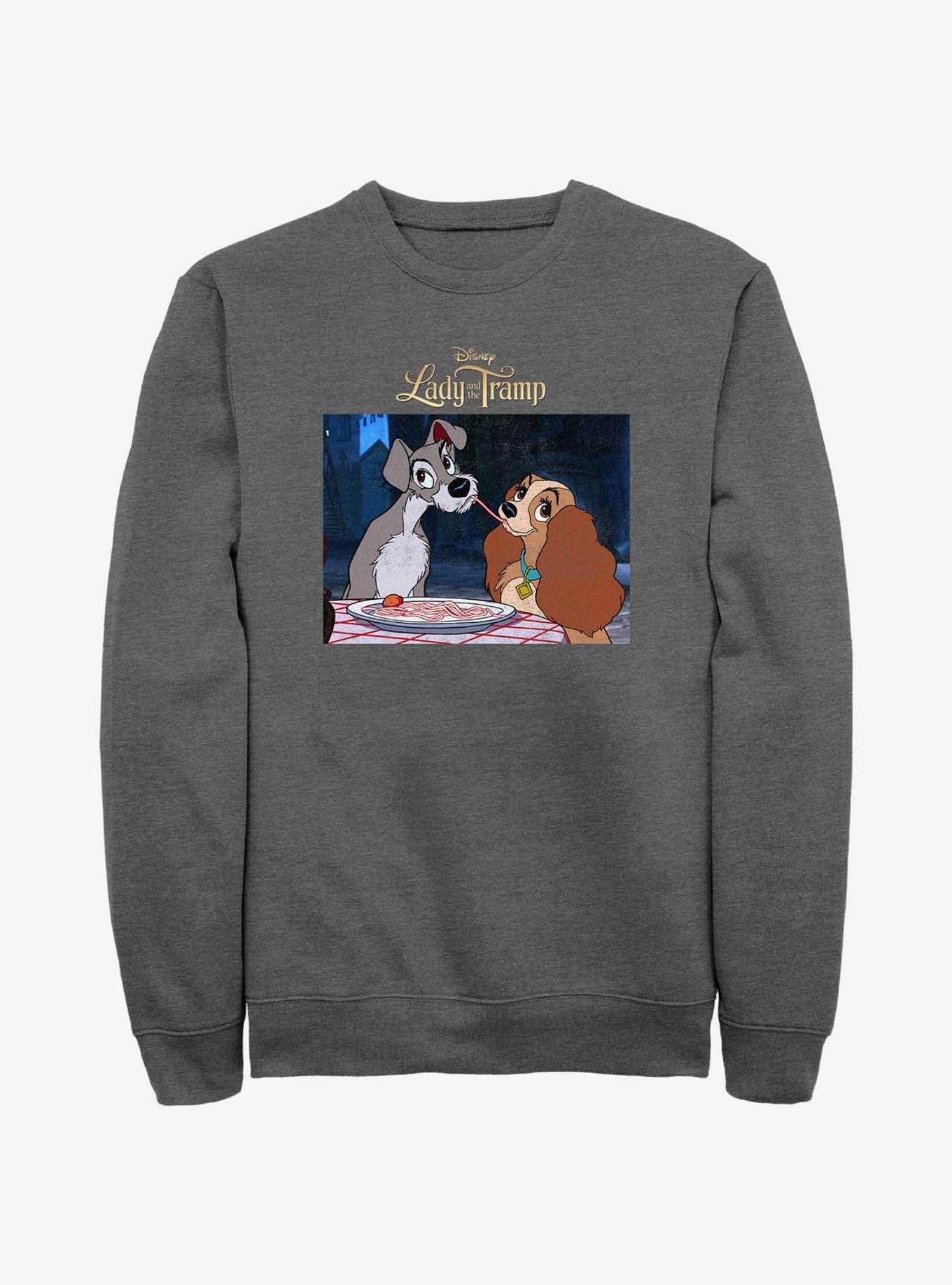 Disney Lady and the Tramp Share Spaghetti Sweatshirt, CHAR HTR, hi-res