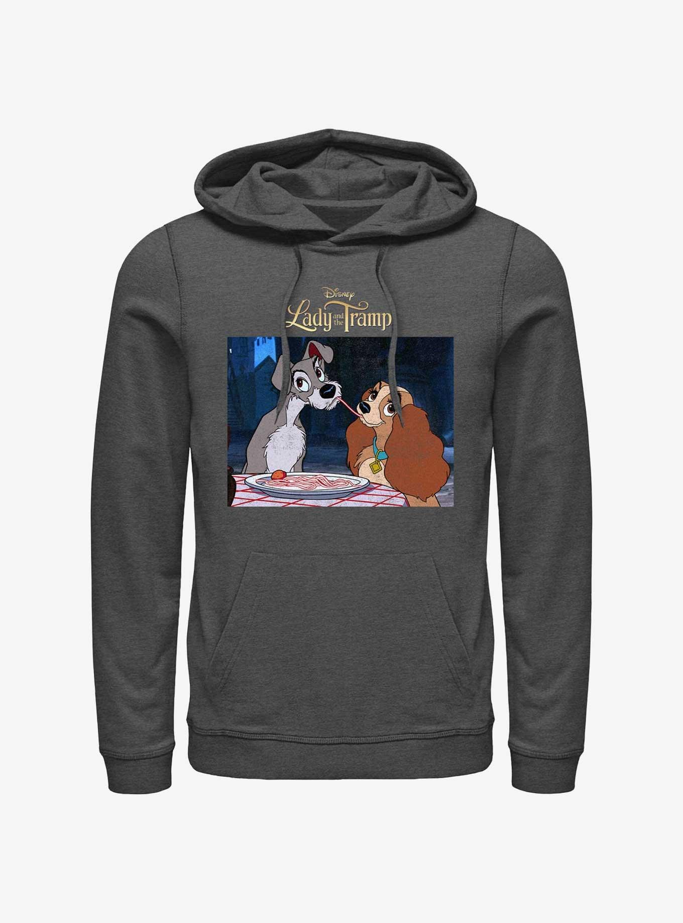 Disney Lady and the Tramp Share Spaghetti Hoodie, CHAR HTR, hi-res