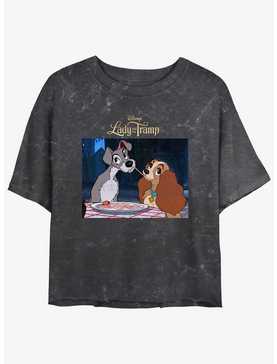 Disney Lady and the Tramp Share Spaghetti Mineral Wash Girls Crop T-Shirt, , hi-res