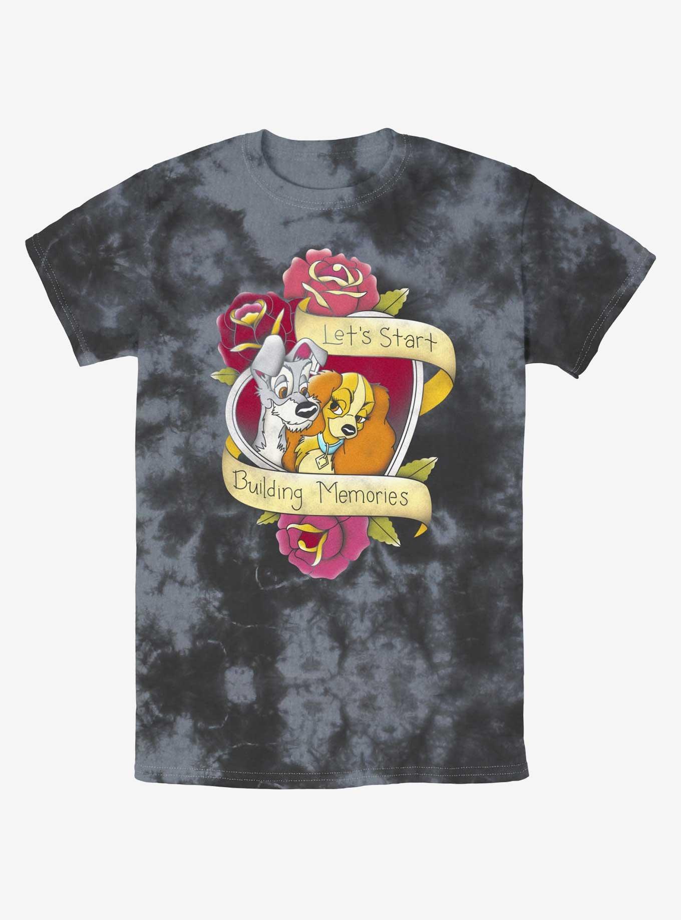 Disney Lady and the Tramp Build Memories Tie-Dye T-Shirt, BLKCHAR, hi-res