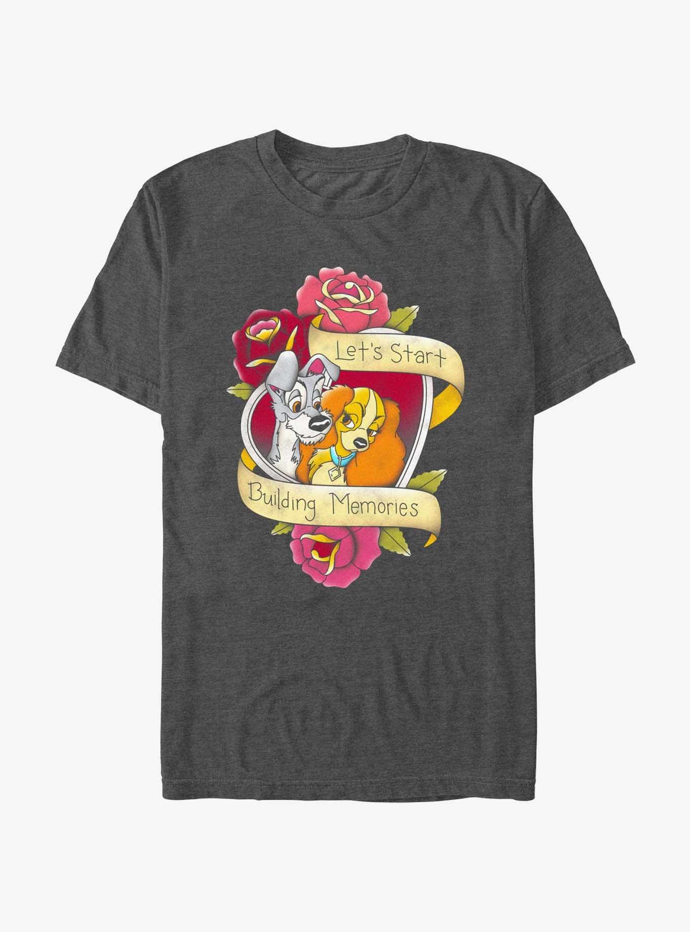 Disney Lady and the Tramp Build Memories T-Shirt, CHAR HTR, hi-res