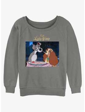 Disney Lady and the Tramp Share Spaghetti Girls Slouchy Sweatshirt, , hi-res