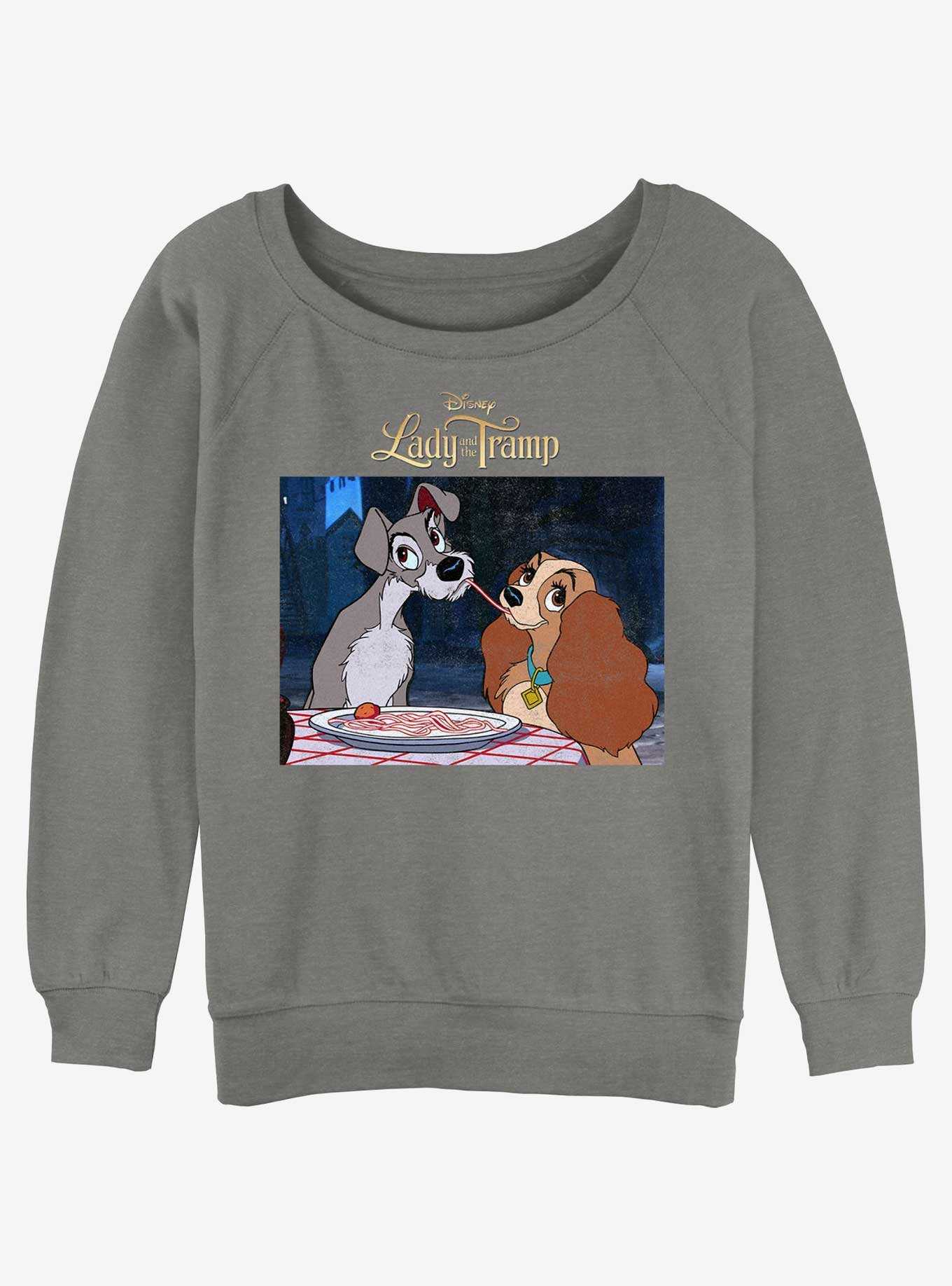 Disney Lady and the Tramp Share Spaghetti Girls Slouchy Sweatshirt, , hi-res