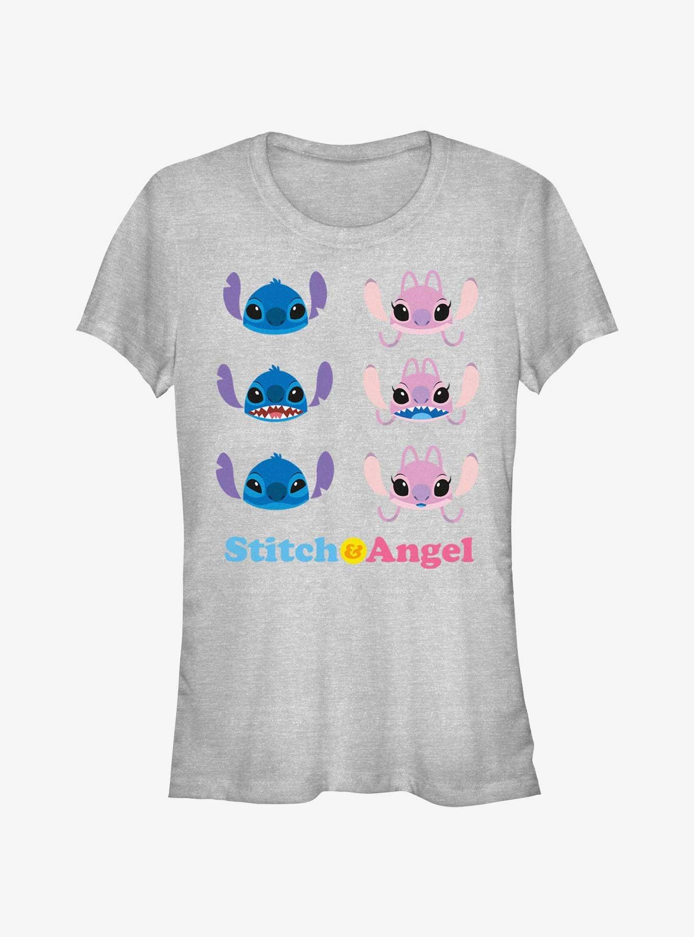 Disney Lilo & Stitch Angel & Stitch Faces Girls T-Shirt, ATH HTR, hi-res