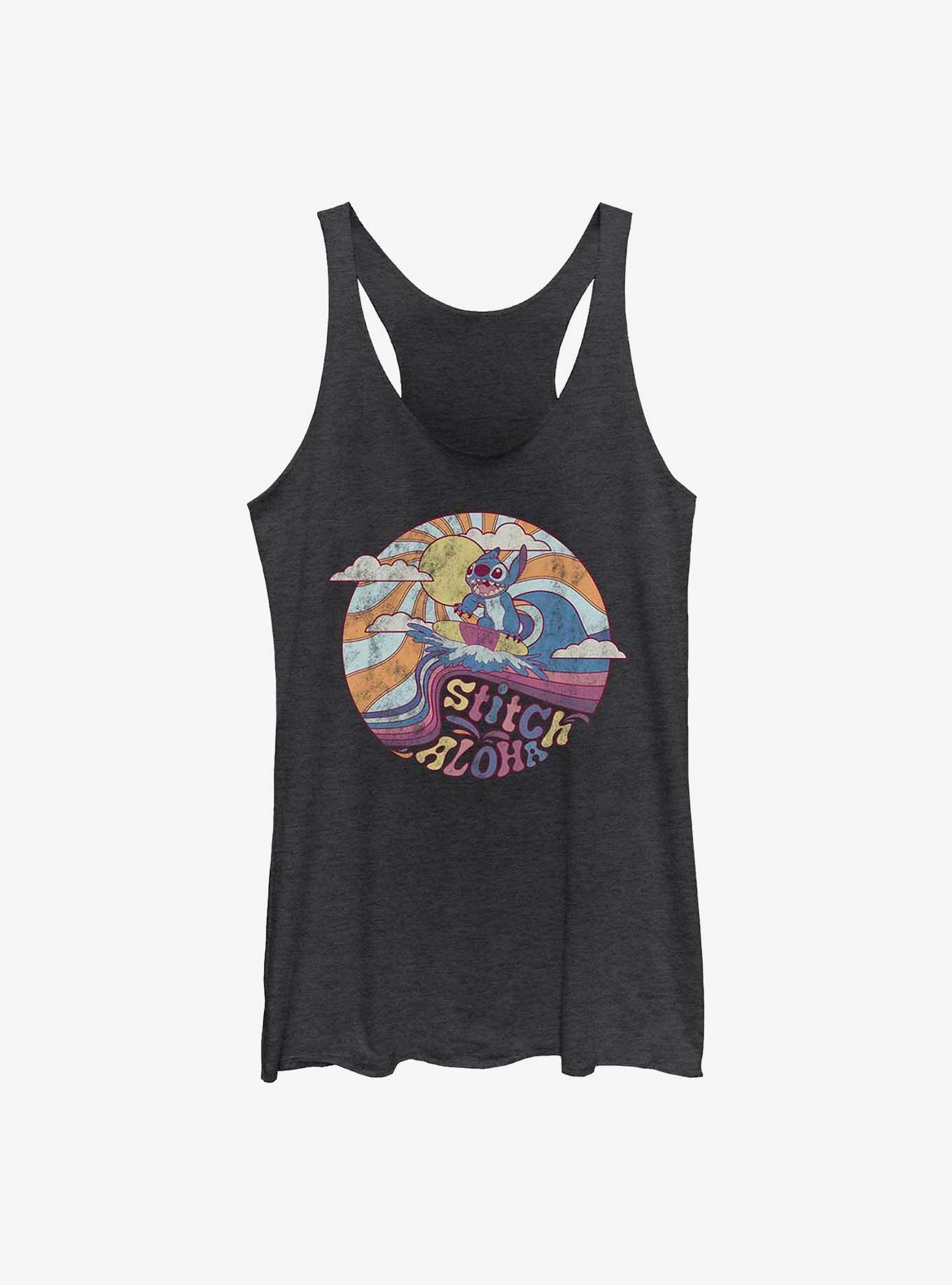 Disney Lilo & Stitch Colorful Stitch Girls Tank, BLK HTR, hi-res