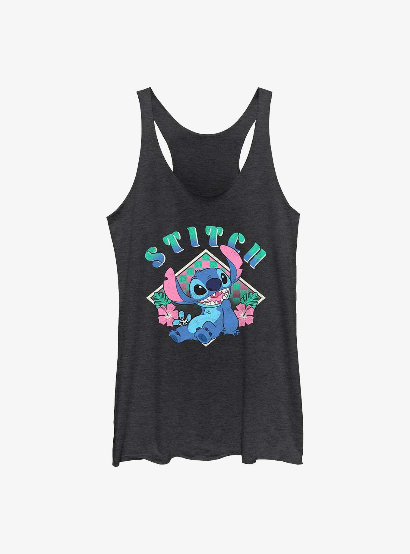 Disney Lilo & Stitch Flower Child Girls Tank, BLK HTR, hi-res