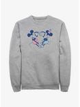Disney Mickey Mouse & Minnie Mouse Heart Pair Sweatshirt, ATH HTR, hi-res
