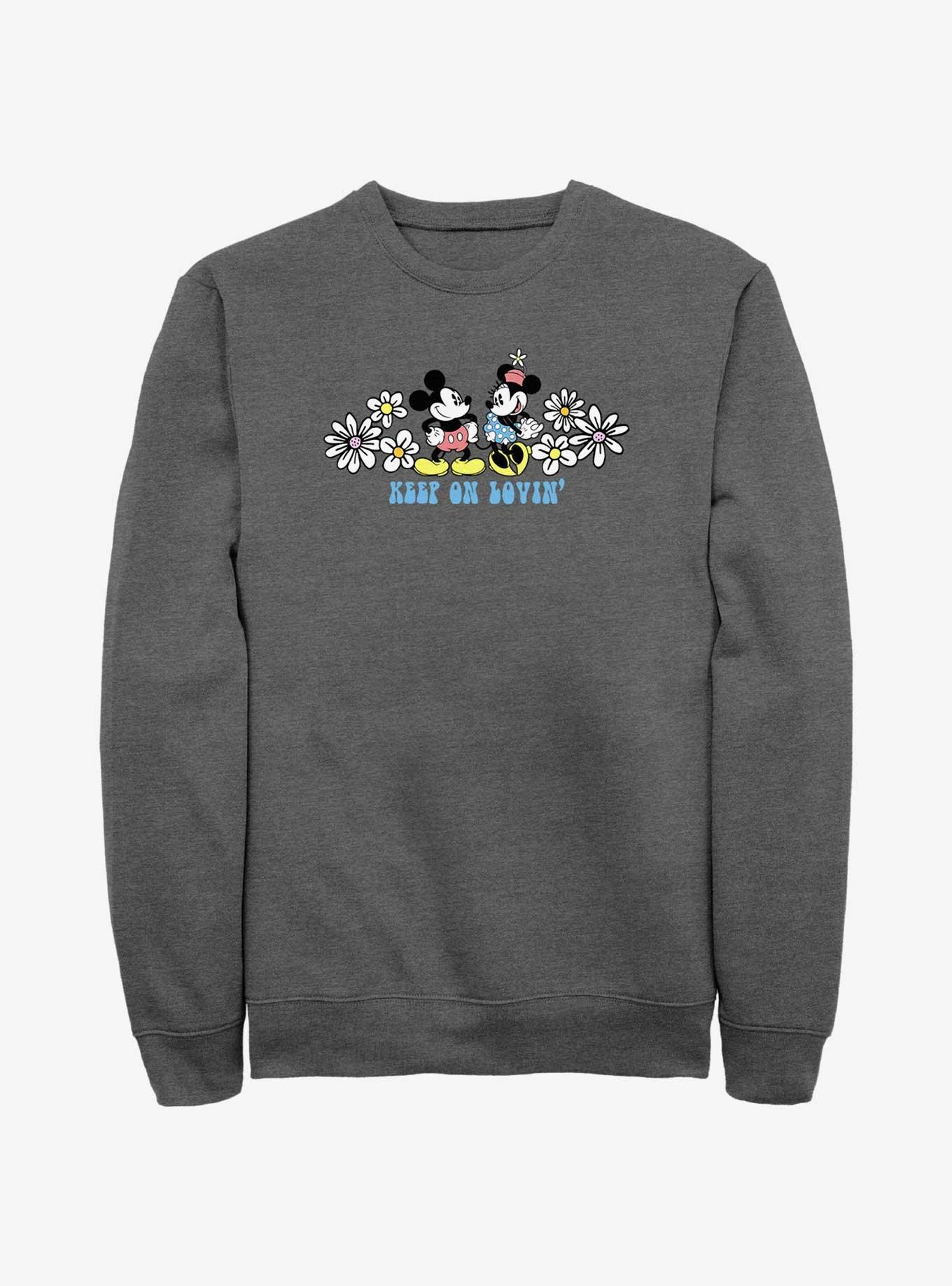Disney Mickey Mouse & Minnie Mouse Keep On Lovin' Sweatshirt, CHAR HTR, hi-res