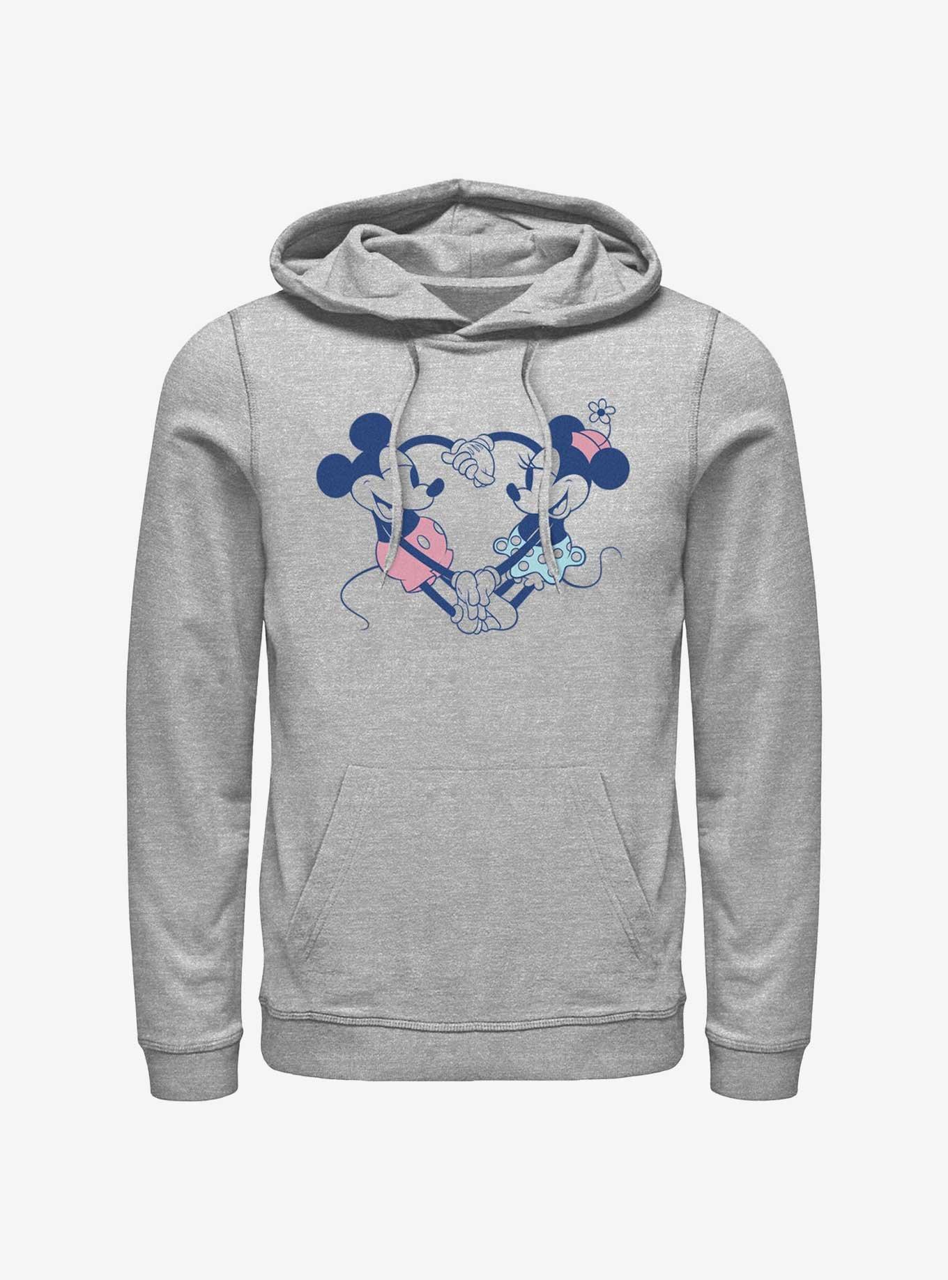 Disney Mickey Mouse & Minnie Mouse Heart Pair Hoodie, ATH HTR, hi-res