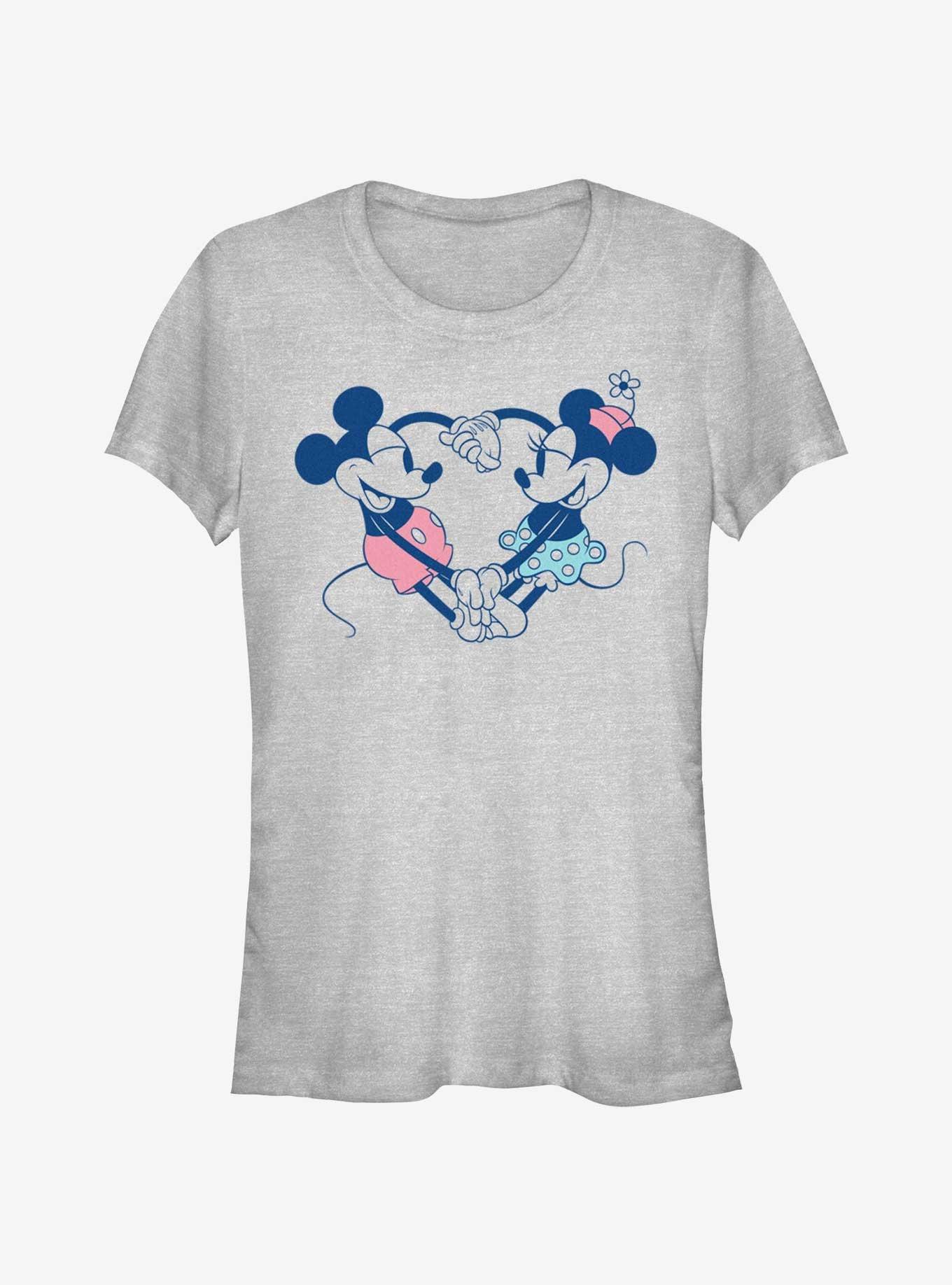 Disney Mickey Mouse & Minnie Mouse Heart Pair Girls T-Shirt, ATH HTR, hi-res