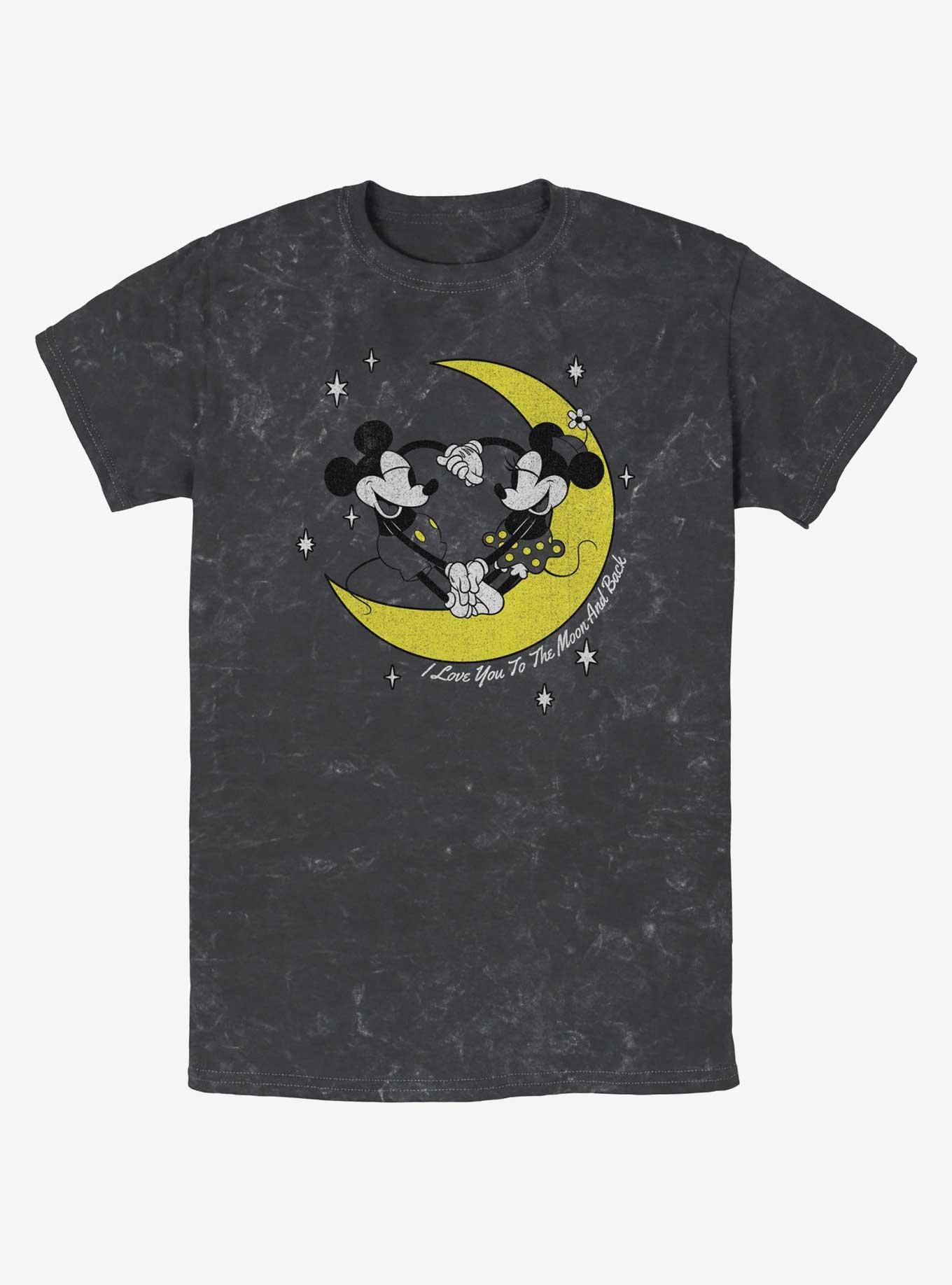 Disney Mickey Mouse & Minnie Mouse I Love You To The Moon And Back Mineral Wash T-Shirt