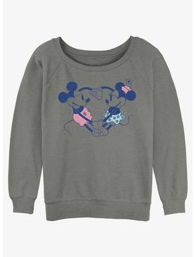 Plus Size Disney Mickey Mouse Heart Pair Girls Slouchy Sweatshirt, , hi-res