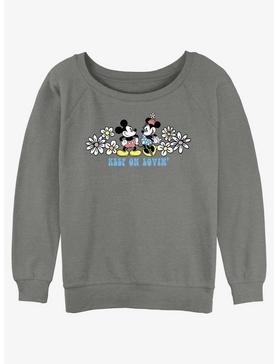 Plus Size Disney Mickey Mouse Keep On Lovin' Girls Slouchy Sweatshirt, , hi-res