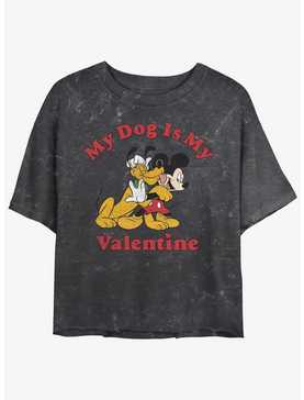 Disney Pluto Love My Dog Mineral Wash Girls Crop T-Shirt, , hi-res