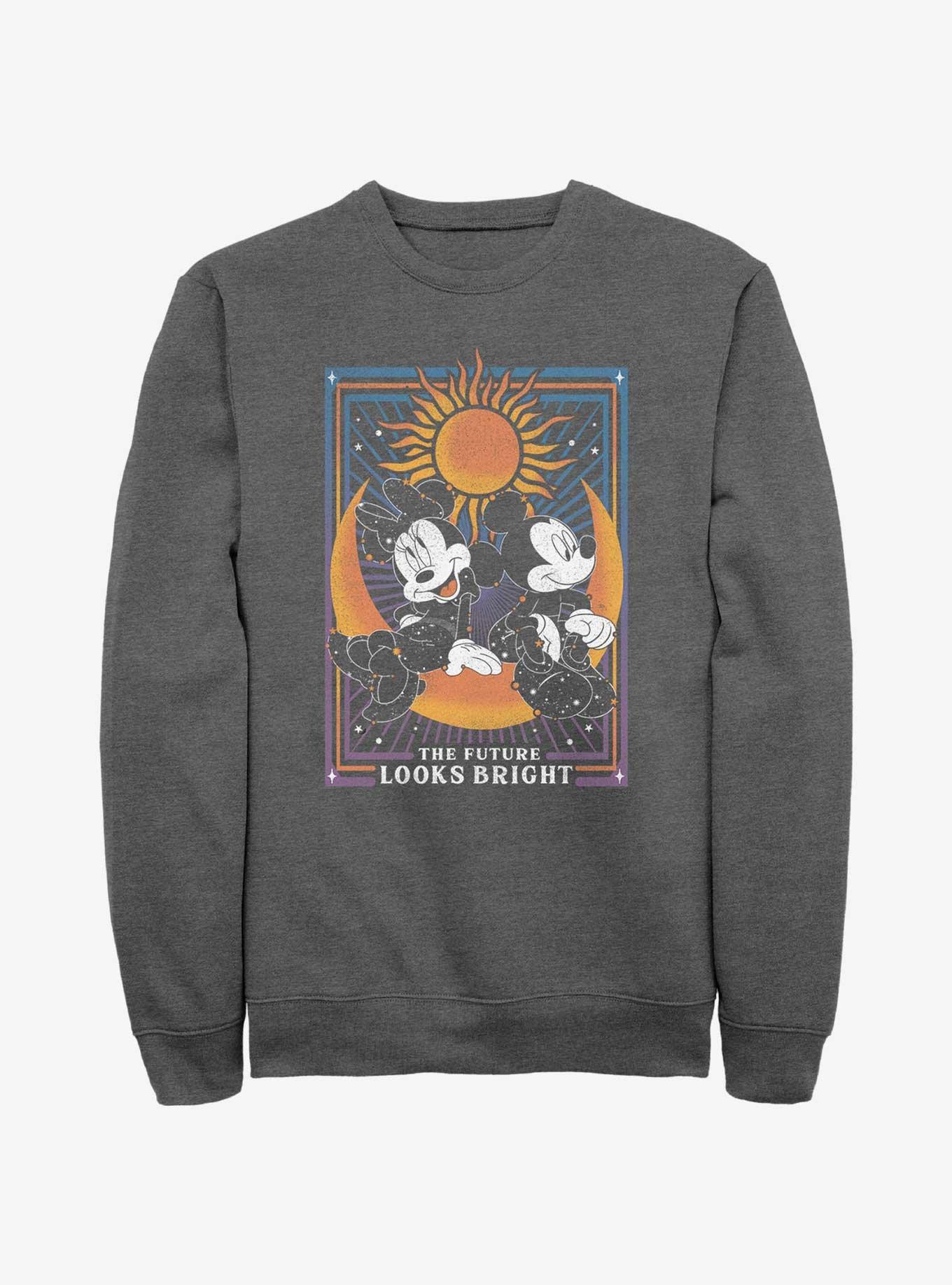 Disney Mickey Mouse & Minnie Mouse The Future Looks Bright Astrology Sweatshirt, CHAR HTR, hi-res