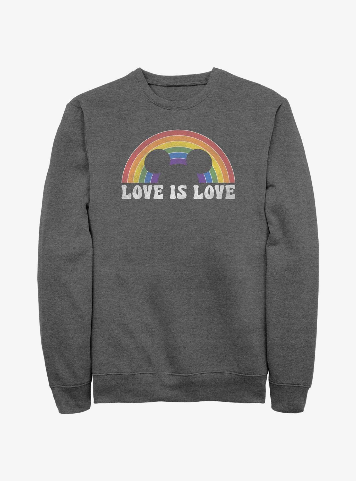 Disney Mickey Mouse Love Is Love Sweatshirt, CHAR HTR, hi-res