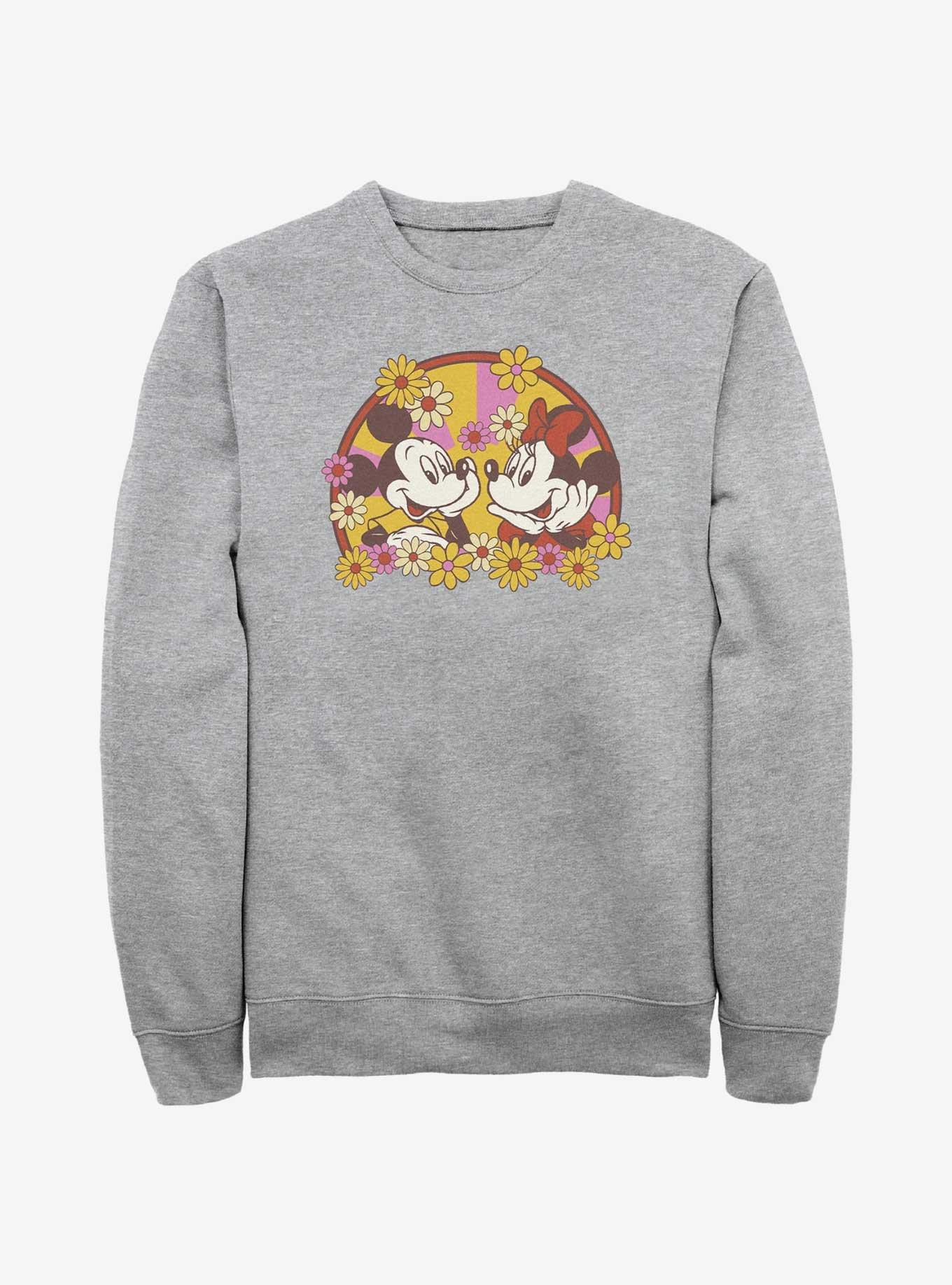 Disney Mickey Mouse Mickey & Minnie Spring Bloom Sweatshirt, ATH HTR, hi-res