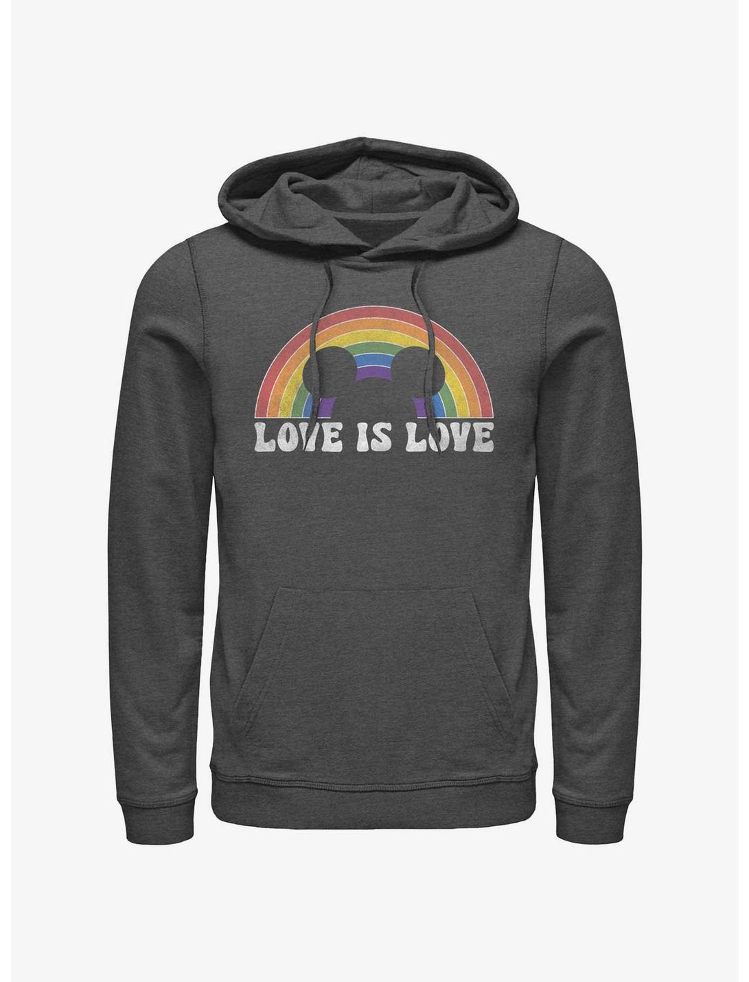 Disney Mickey Mouse Love Is Love Hoodie, CHAR HTR, hi-res