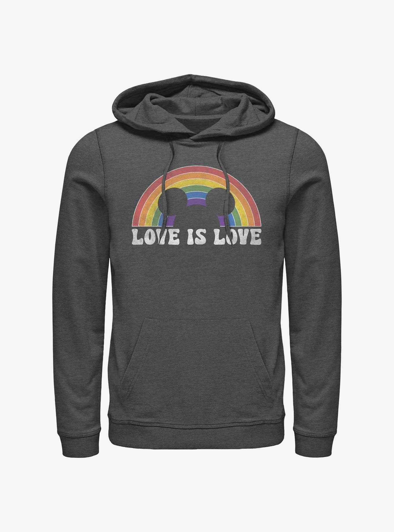 Disney Mickey Mouse Love Is Love Hoodie, CHAR HTR, hi-res