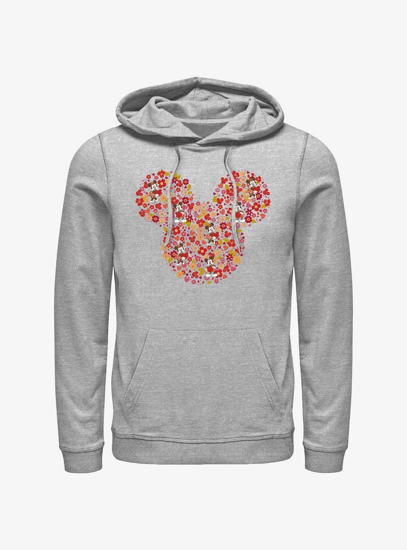 Disney Mickey Mouse Mickey Flowers Hoodie GREY Hot Topic