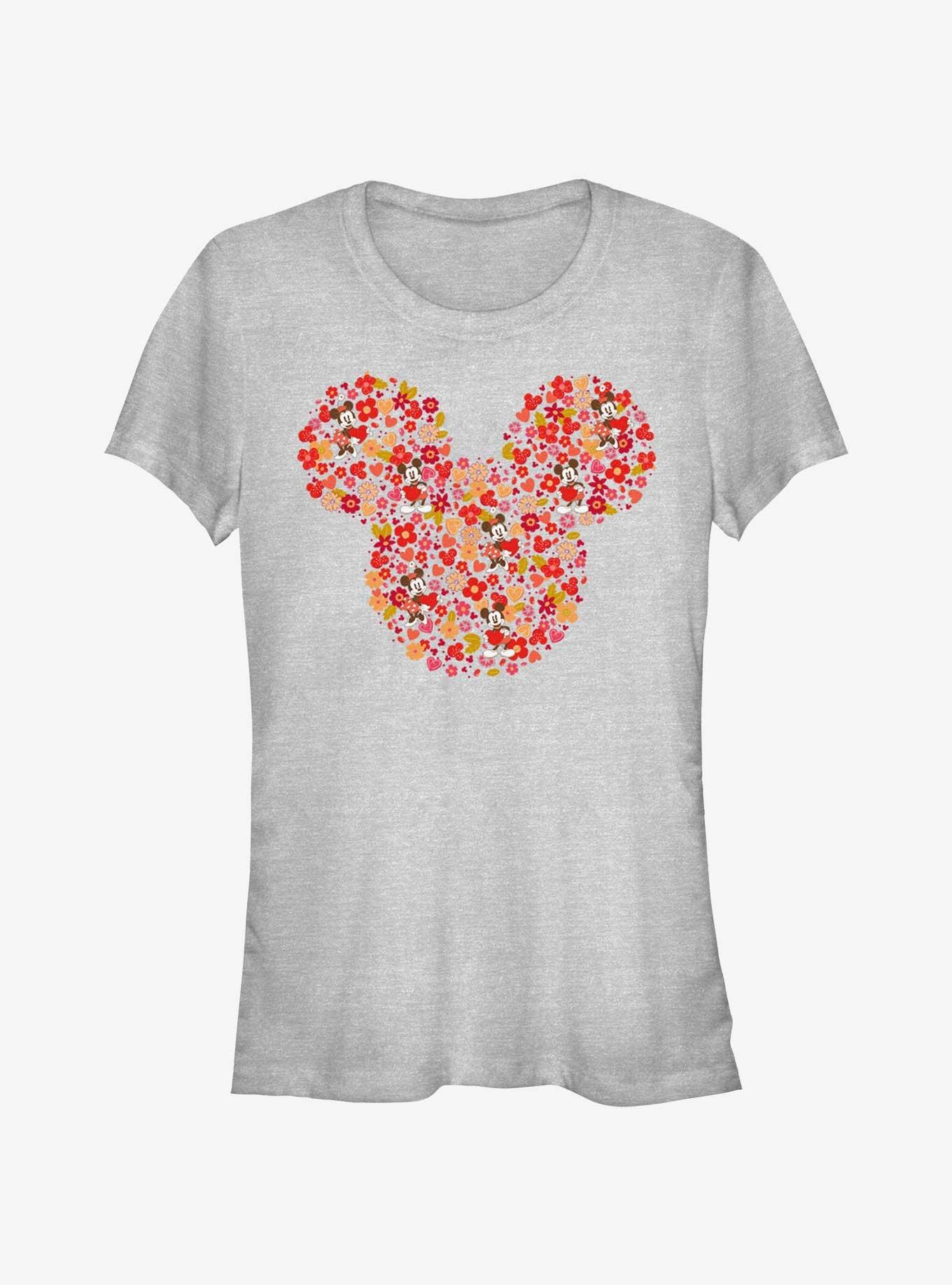 Disney Mickey Mouse Mickey Flowers Girls T-Shirt, ATH HTR, hi-res