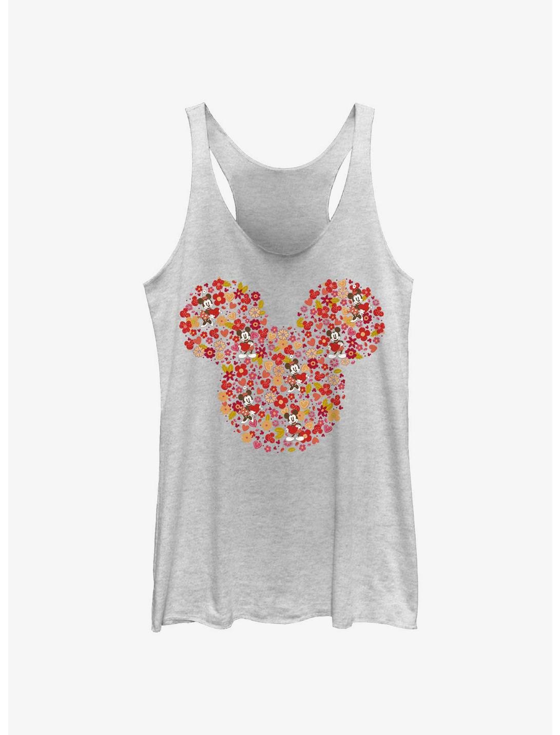 Disney Mickey Mouse Mickey Flowers Girls Tank, WHITE HTR, hi-res