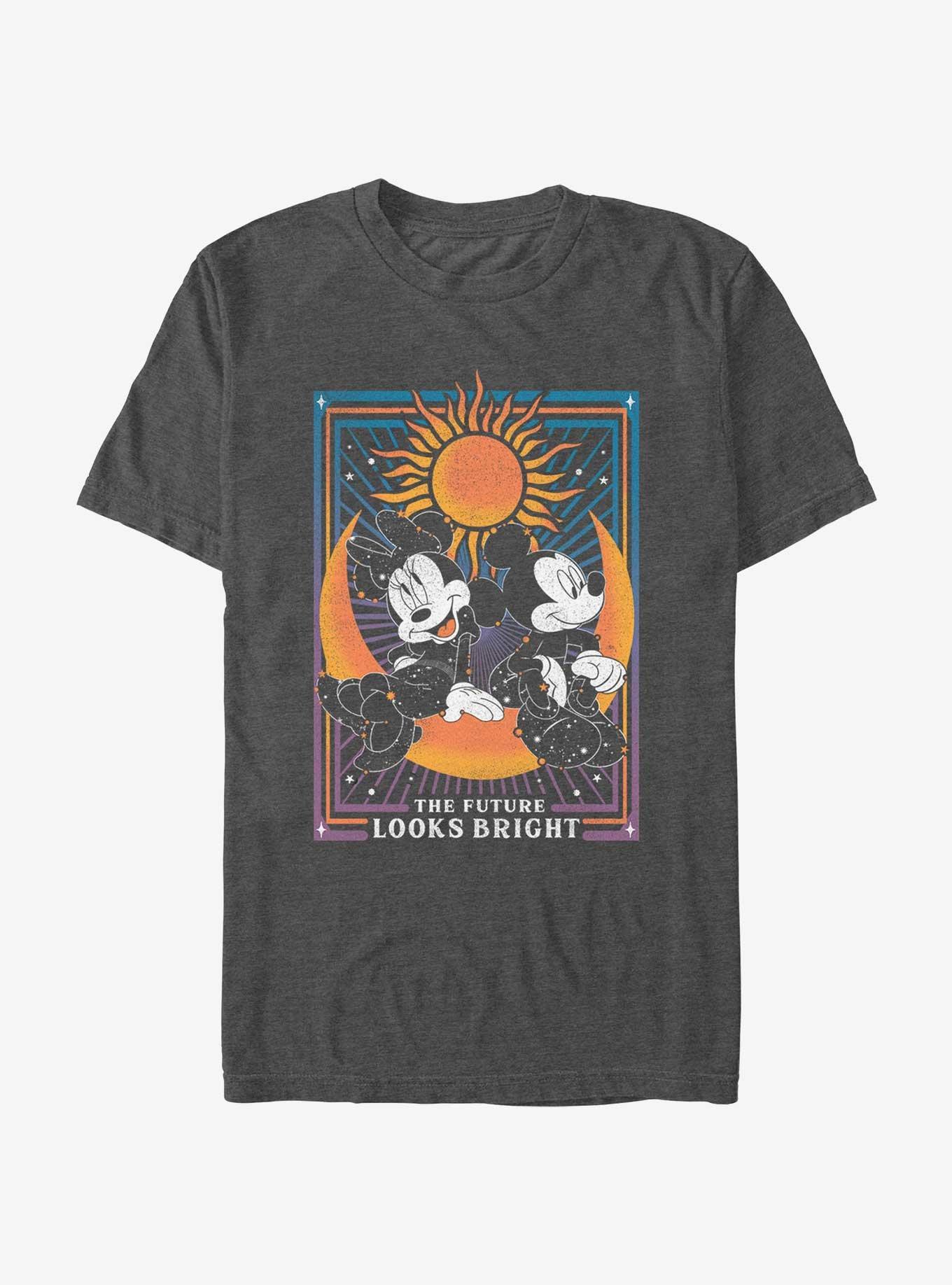 Disney Mickey Mouse & Minnie Mouse The Future Looks Bright Astrology T-Shirt, CHAR HTR, hi-res