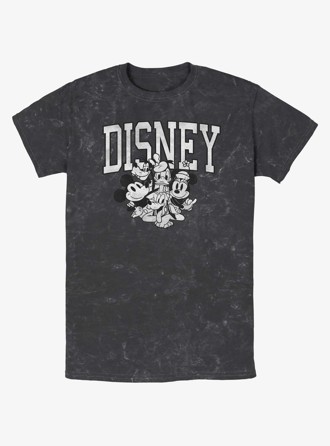 Disney Mickey Mouse Vintage Group Mineral Wash T-Shirt, BLACK, hi-res