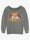 Disney Mickey Mouse Mickey & Minnie Spring Bloom Girls Slouchy Sweatshirt, GRAY HTR, hi-res