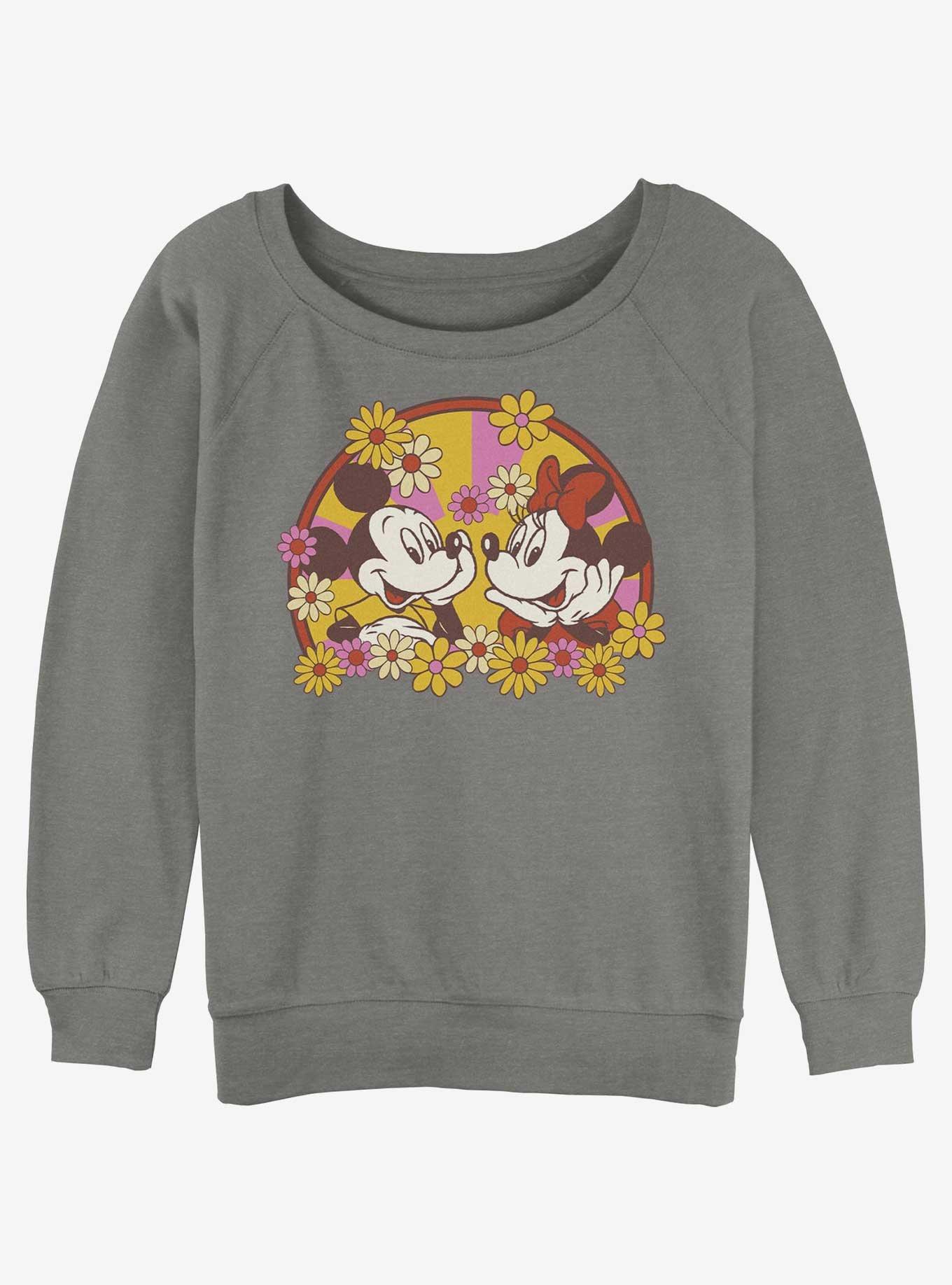 Disney Mickey Mouse Mickey & Minnie Spring Bloom Girls Slouchy Sweatshirt, , hi-res