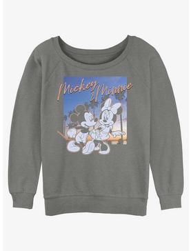 Disney Mickey Mouse Sunset Couple Girls Slouchy Sweatshirt, , hi-res