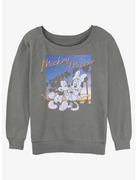 Disney Mickey Mouse & Minnie Mouse Sunset Couple Girls Slouchy Sweatshirt, , hi-res