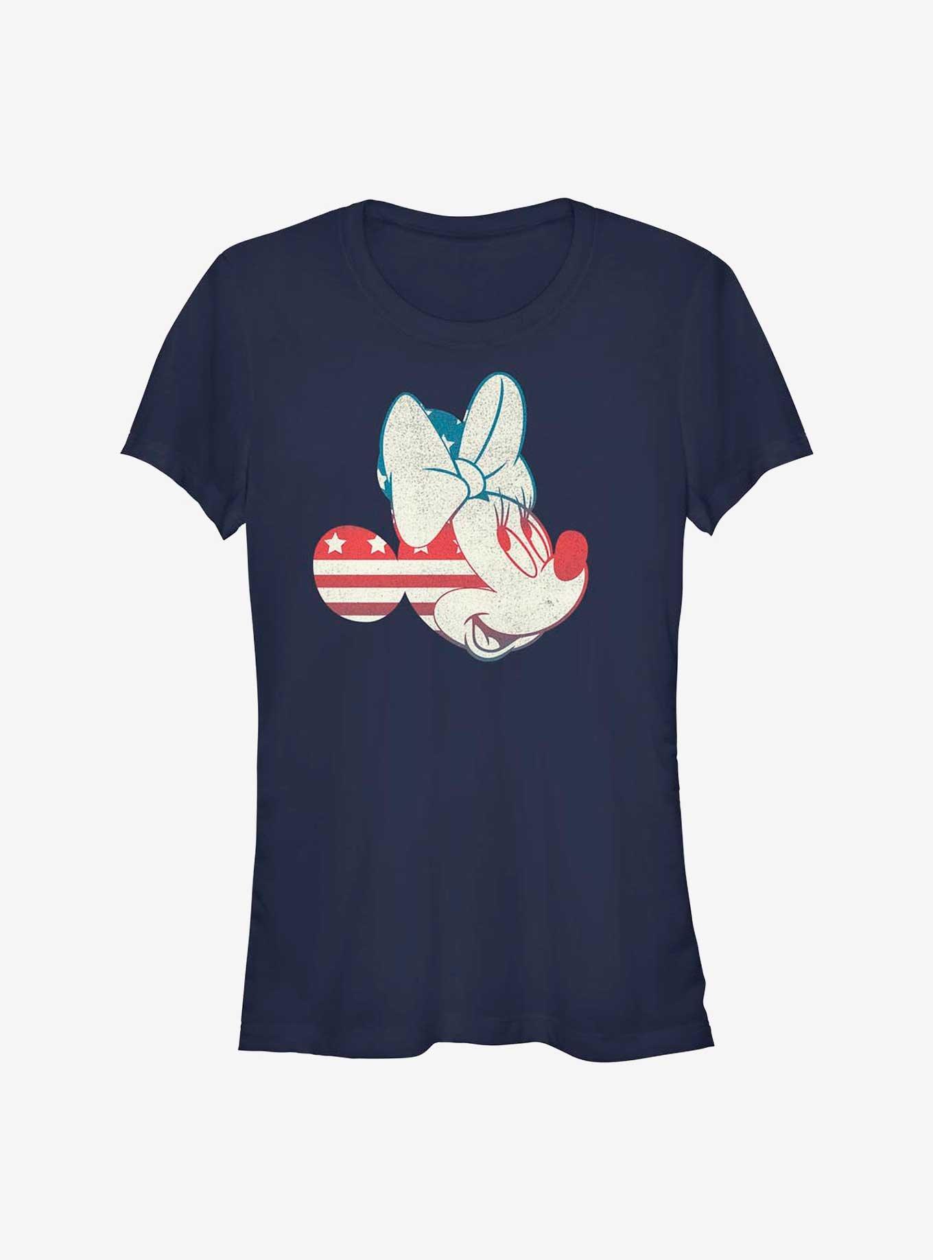 Disney Minnie Mouse American Flag Minnie Girls T-Shirt, NAVY, hi-res
