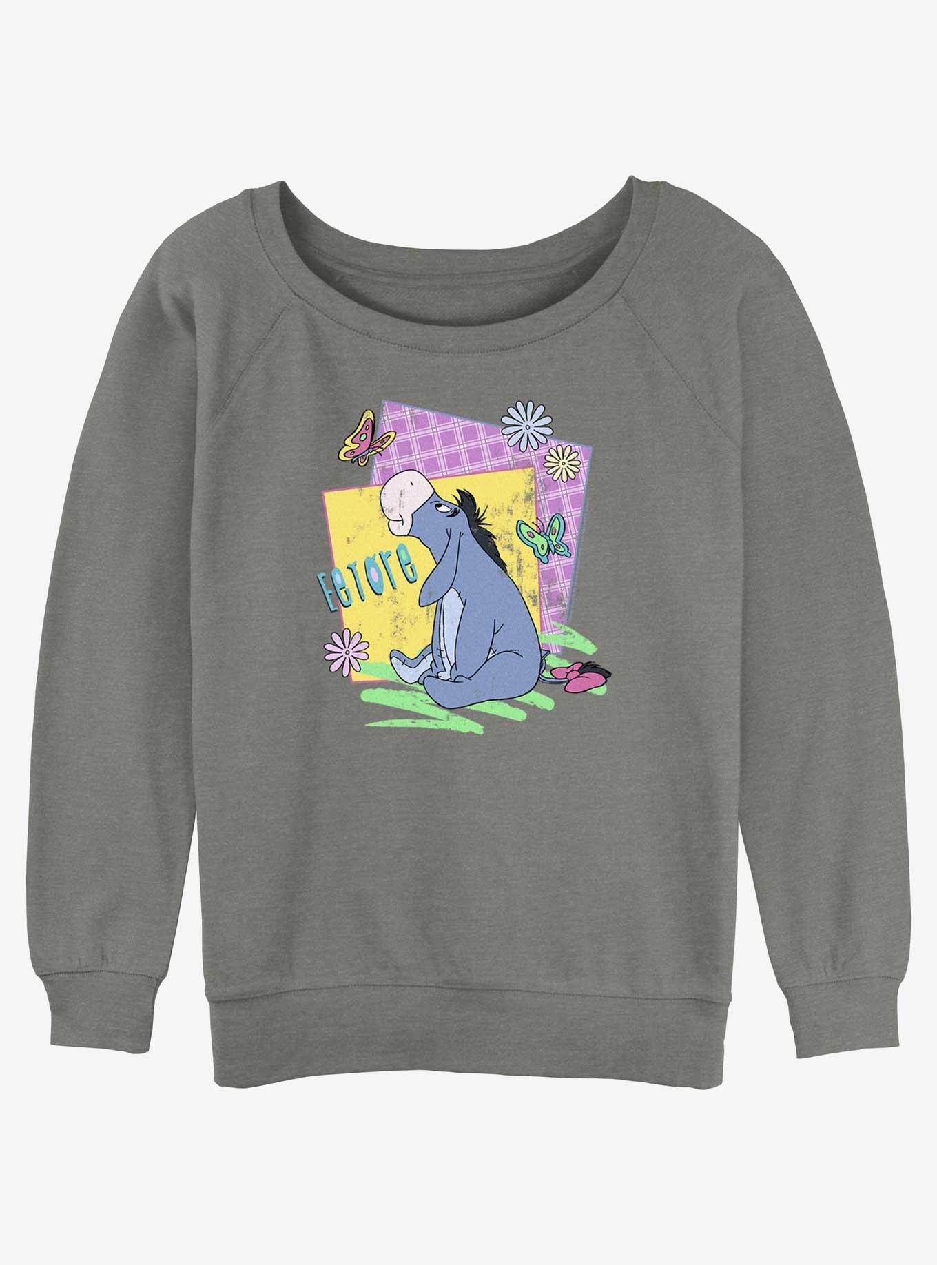 Disney Winnie The Pooh 90's Eeyore Girls Slouchy Sweatshirt, GRAY HTR, hi-res