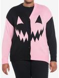 Sweet Society Pink & Black Split Pumpkin Cardigan Plus Size, MULTI, hi-res