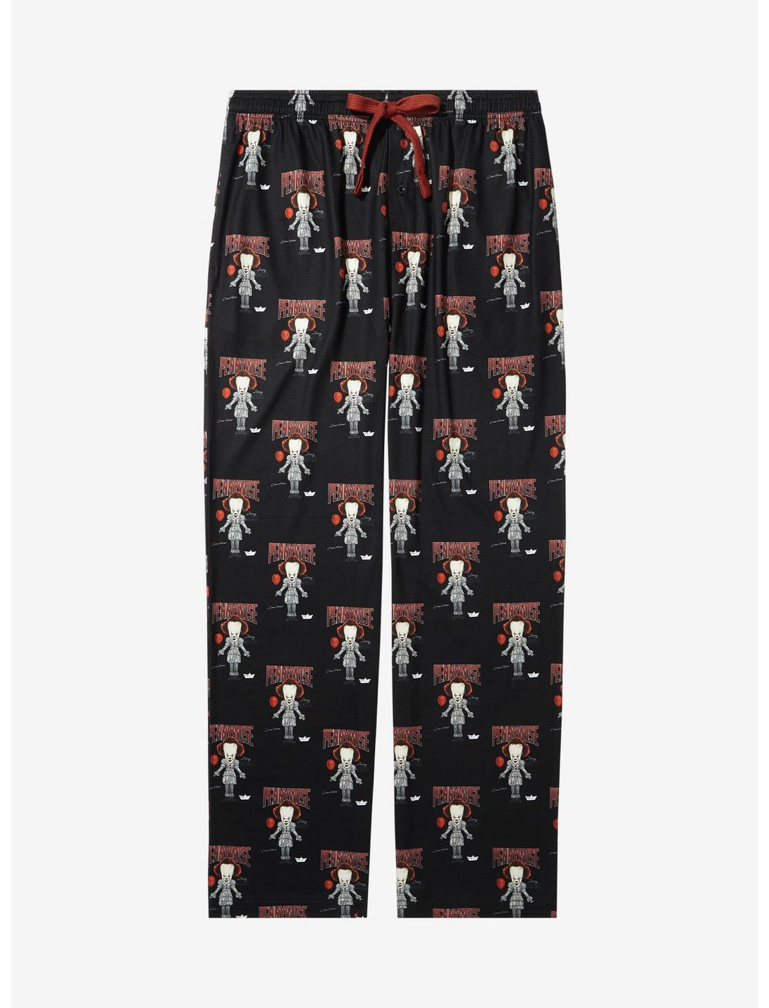 It Pennywise Allover Print Sleep Pants - BoxLunch Exclusive , BLACK, hi-res