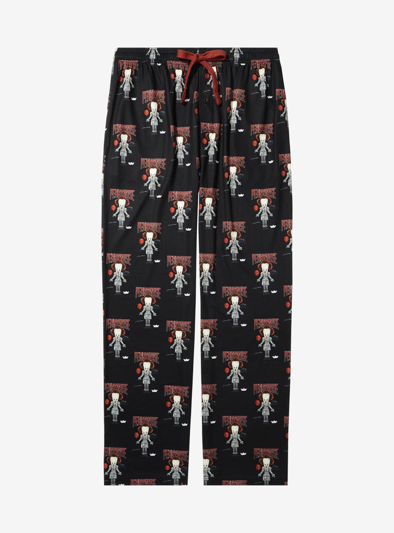 It Pennywise Allover Print Plus Size Sleep Pants - BoxLunch Exclusive, BLACK, hi-res
