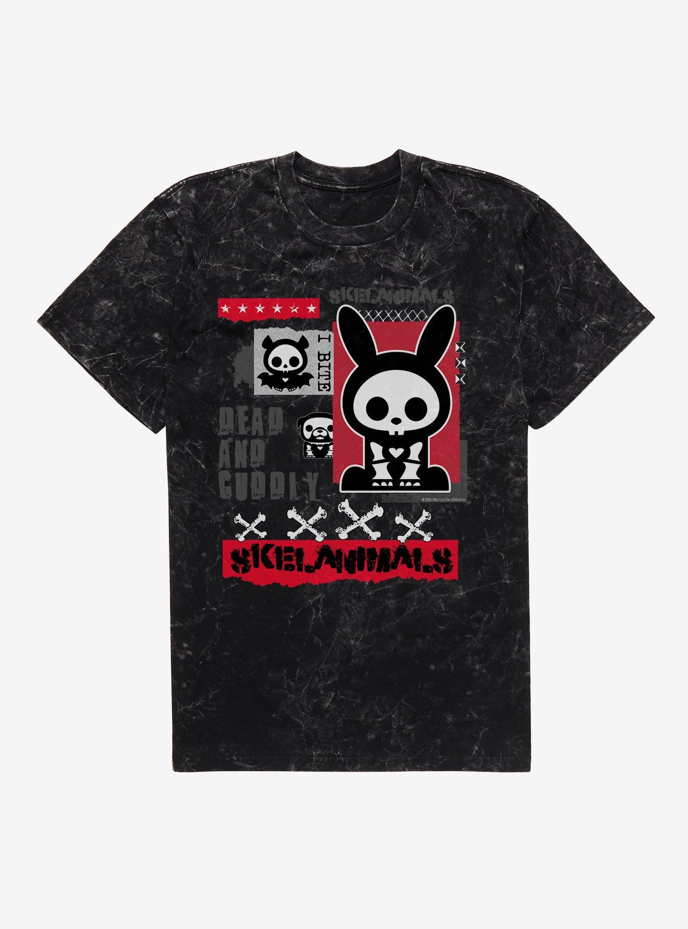 Skelanimals Dead And Cuddly Mineral Wash T-Shirt, BLACK MINERAL WASH, hi-res