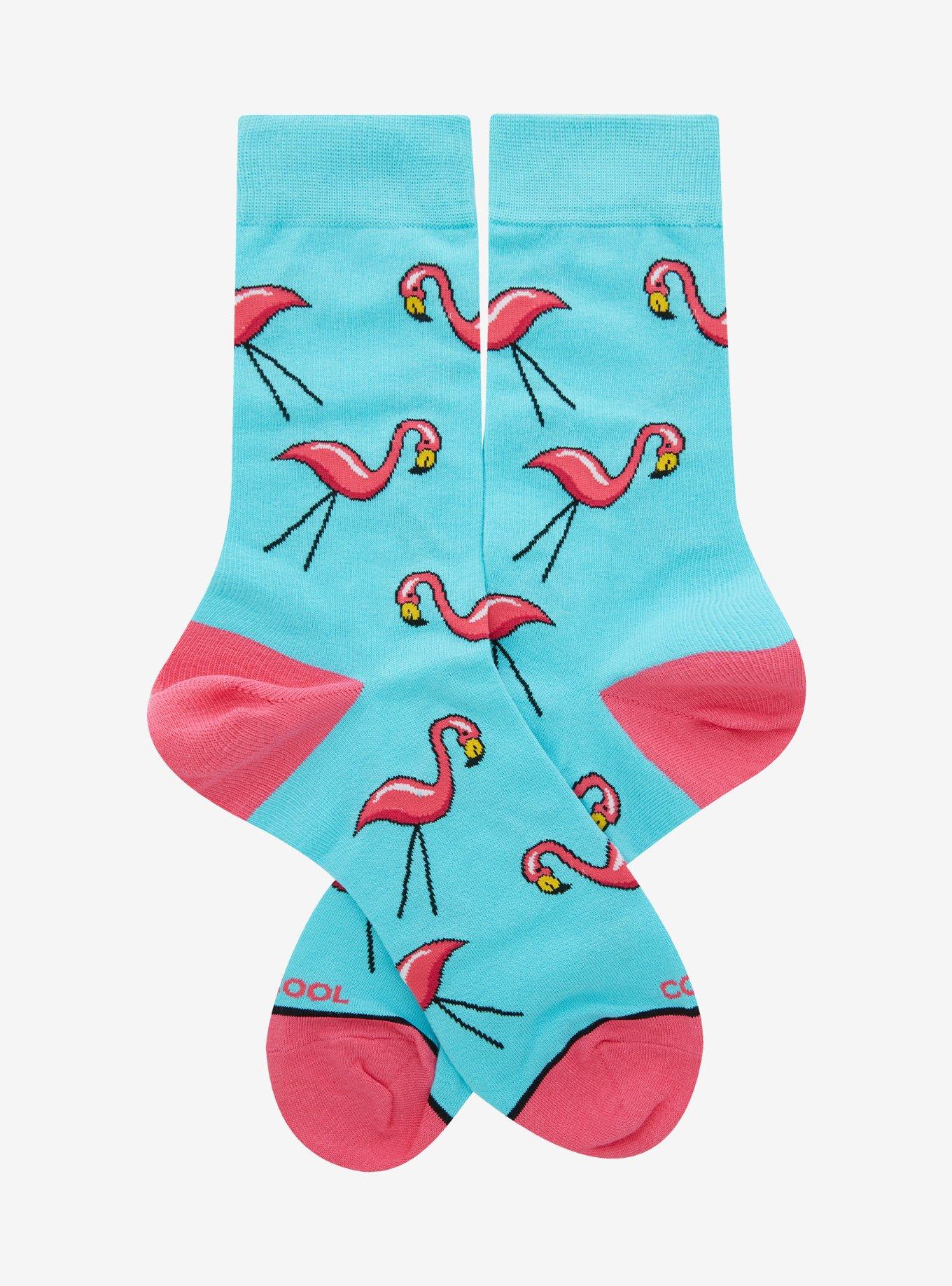 Cool Socks Lawn Flamingo Allover Print Crew Socks, , hi-res