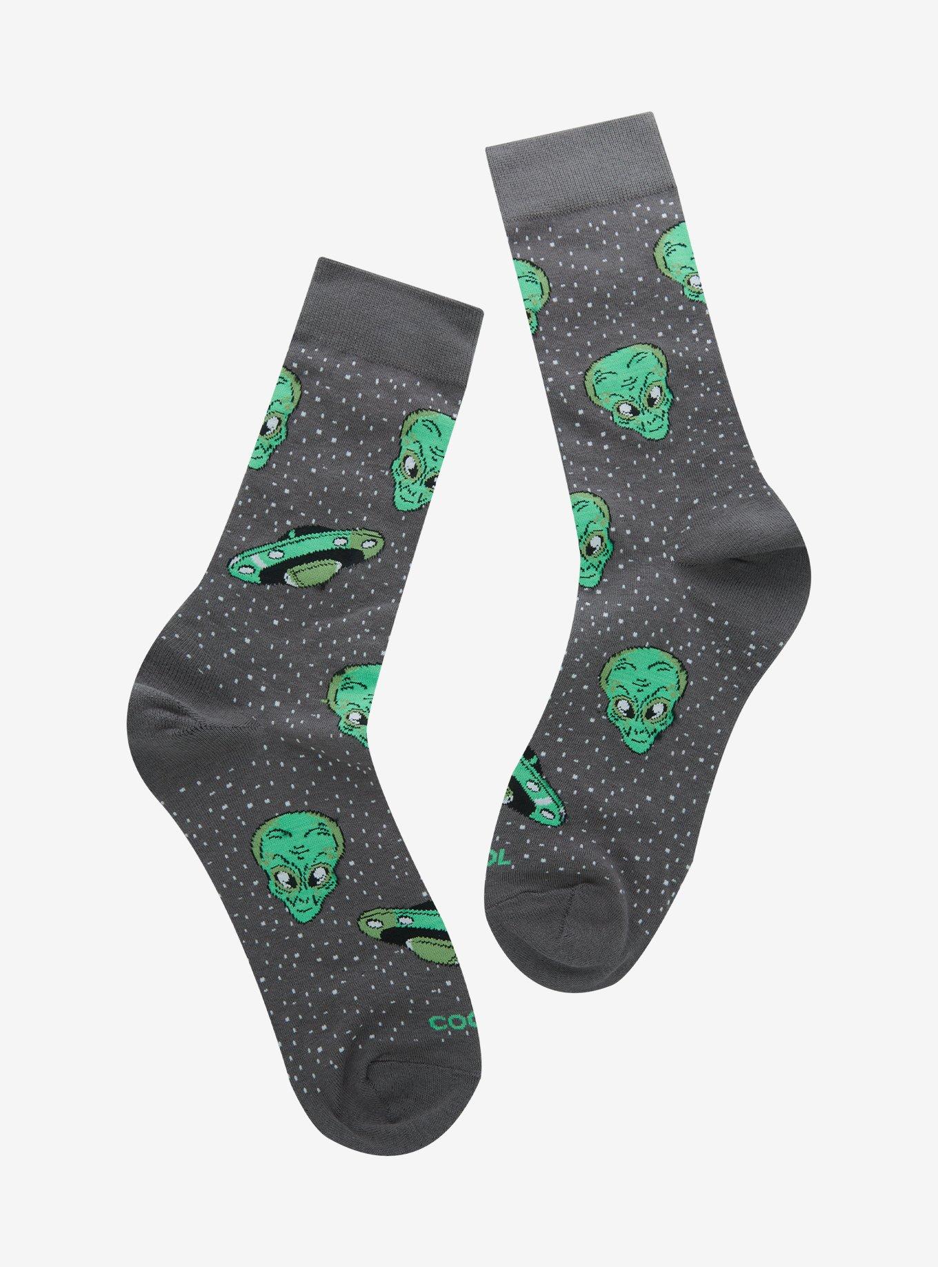 Cool Socks Alien Allover Print Crew Socks, , hi-res