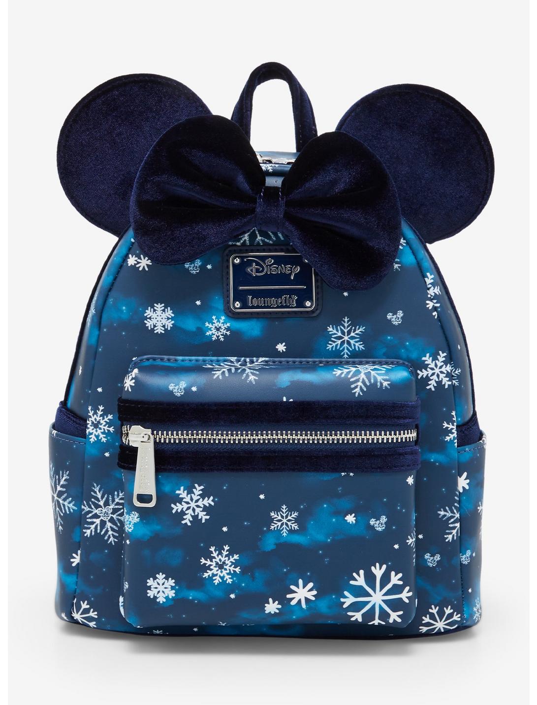 Loungefly Disney Snowflake Minnie Mouse Ears Mini Backpack