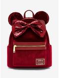 Loungefly Disney Minnie Mouse Velvet Sequined Ears Mini Backpack - BoxLunch Exclusive, , hi-res
